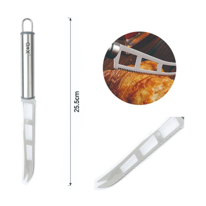 TXM29-35 Cuchillo para queso con tres agujeros con mango ovalado 25.5X2.2CM - Imagen 3