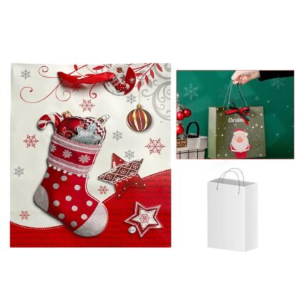 2868 Bolsa De Regalo Tridimensional Navide?a Tama?o Mediano