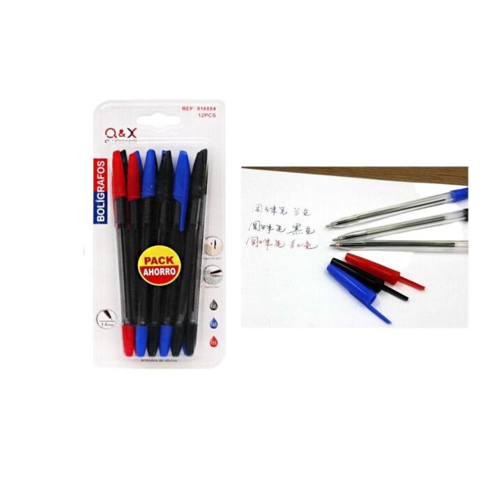 60362396 2788-4 Bol¨ªgrafo Simple De Succi¨®n Completa 12 Piezas Azul 5 Negro 5 Rojo 2 - Imagen 1