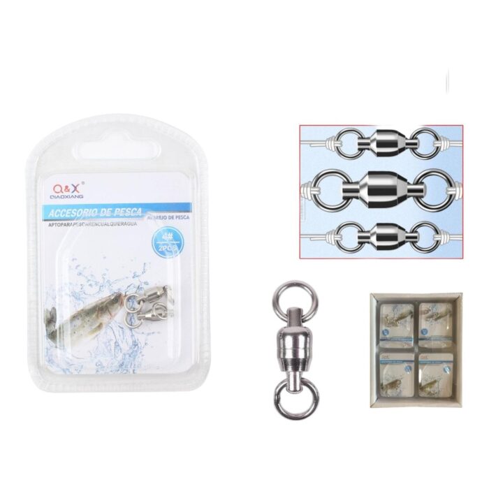(Accesorios De Artes De Pesca) Dawu Rodamiento Giratorio 4# 2Pcs - Imagen 1