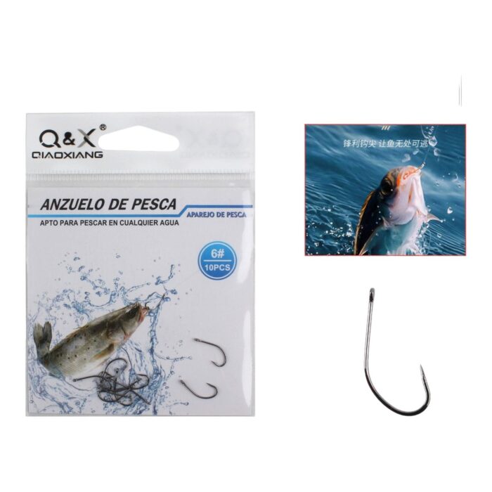 Anzuelo De Pesca De Mar Maruyo Ring 6# 10Pc (N¨ªquel Negro) - Imagen 1