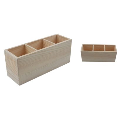 Portalapices de tres compartimentos