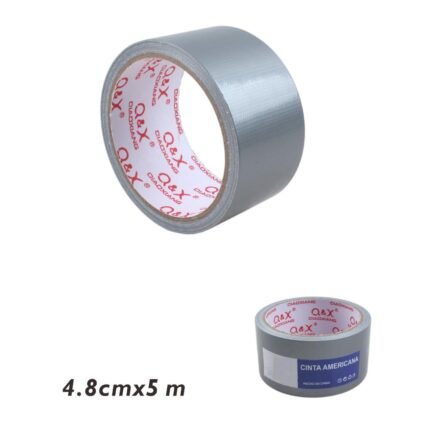 Cinta adhesiva de tela 4.8cm x 5m gris plateado