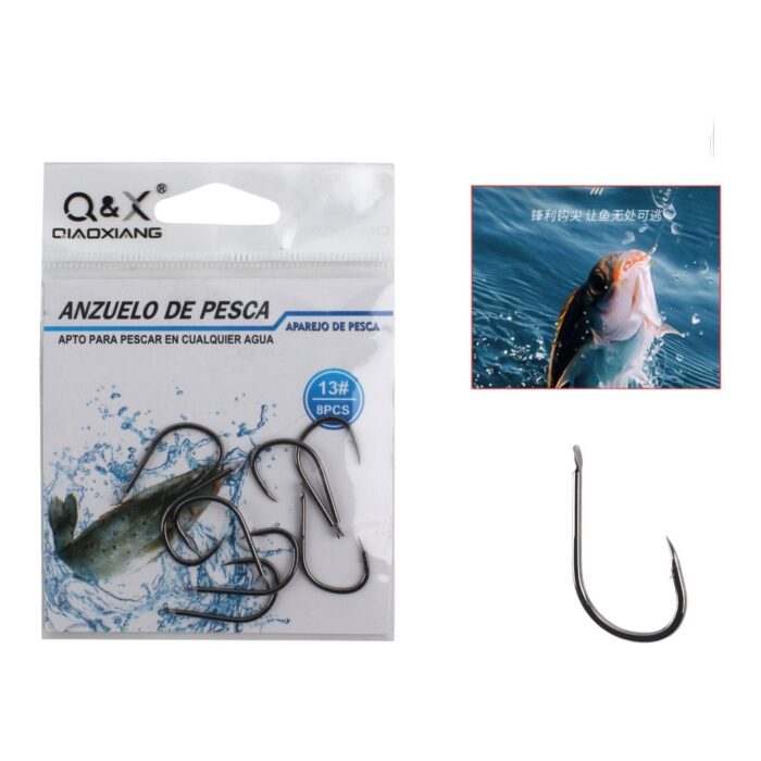 62354306 Anzuelo De Pesca Universal Iseni Aplanado 13# 8Pc (N¨ªquel Negro) - Imagen 1