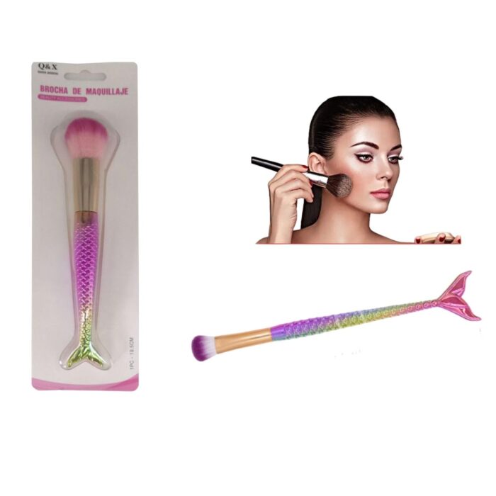 62332259 Brochas Para Maquillaje Forma De Sirena, Con Corte Redondeado 19Cm - Imagen 1