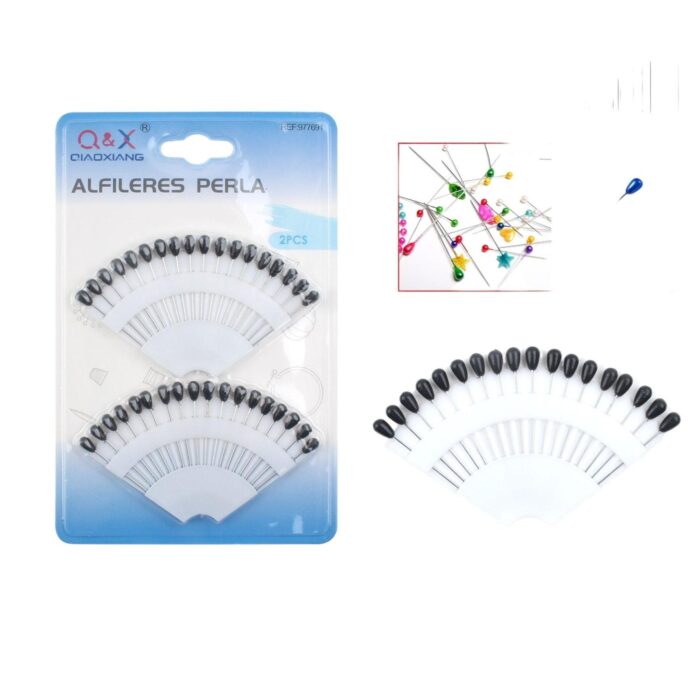 Aguja Sector En Forma De Pera Negra 2Pcs - Imagen 1