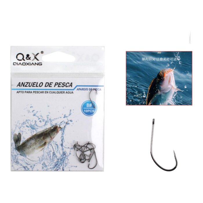 Anzuelo De Pesca De Mar Maruyo Ring 8# 10Pc (N¨ªquel Negro) - Imagen 1