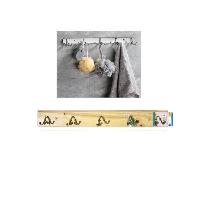 Perchero De Madera 5 Perchos Dobles - Imagen 1