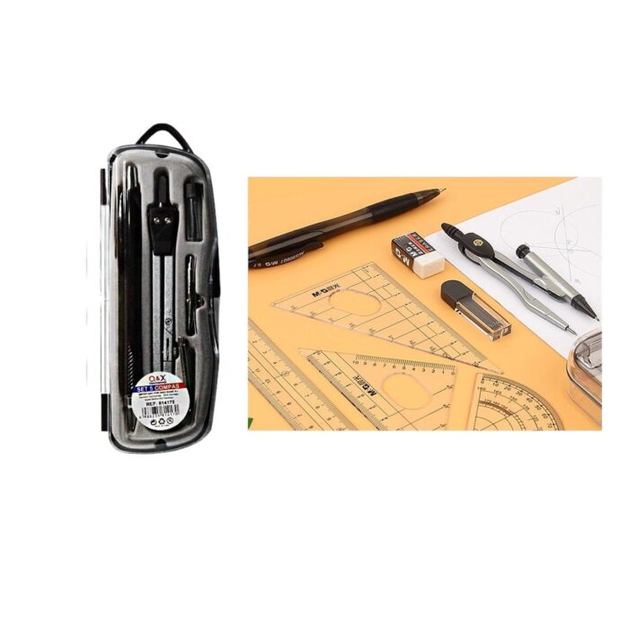 60080061 2948 compás en caja, juego de 5 piezas plateado - Imagen 1