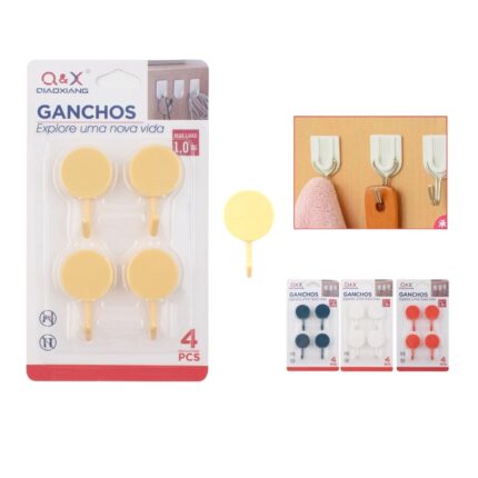 M-10955-N Gancho Pl¨¢stico Redondo (Tama?o Peque?o) X4