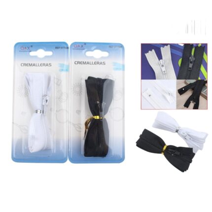 Bolsa Mediana Cremallera Nylon 50Cm Negro 6 Blanco 6
