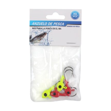 Anzuelo con plomo para cabeza triangular 5 g, 4 pcs