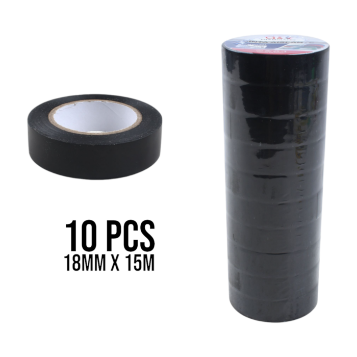 62343068 Cinta aislante negra en blister 1.8cm x 15m (10 piezas) - Imagen 1