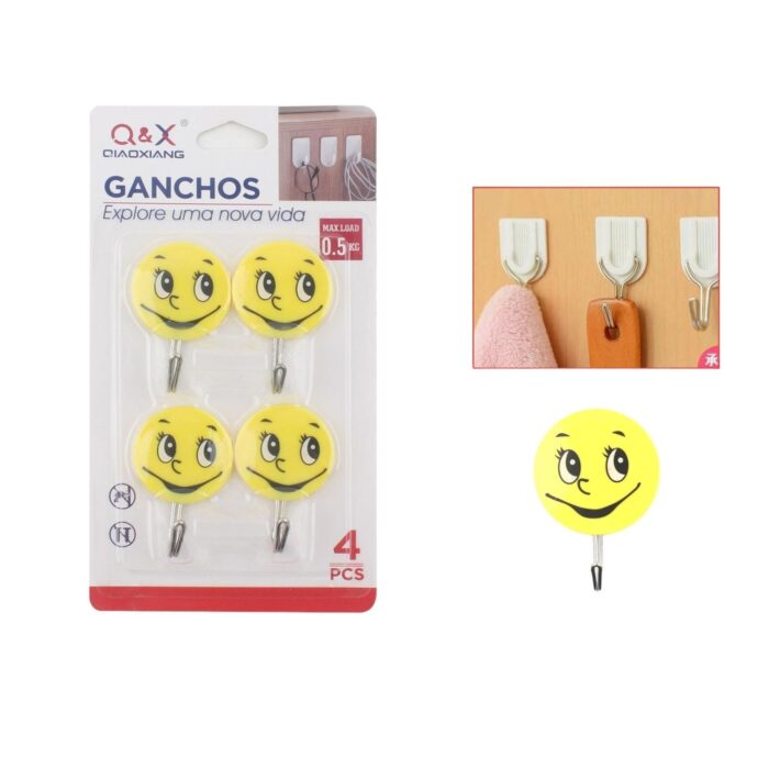 62337325 M-00304-N Gancho Smiley Peque?o Paquete De 4 - Imagen 1