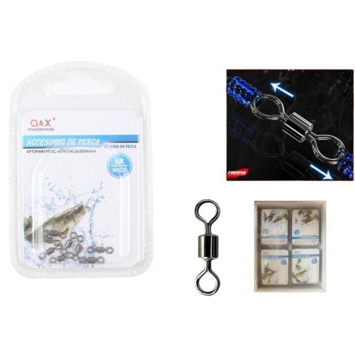 (Accesorios Para Artes De Pesca) Giratorio Americano 6# 8Pcs - Imagen 1