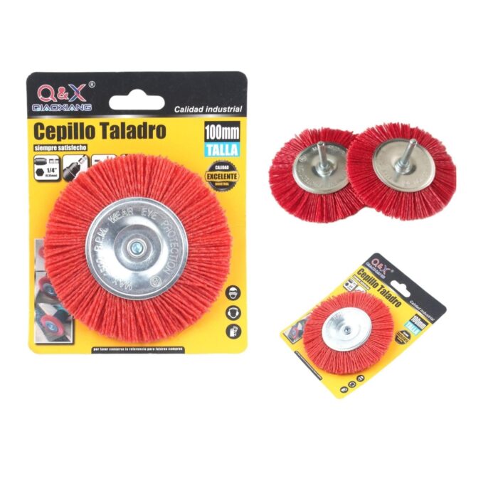 62352381 Cabezal De Pulido De Nailon Plano Con Varilla Hexagonal De 100 Mm - Imagen 1