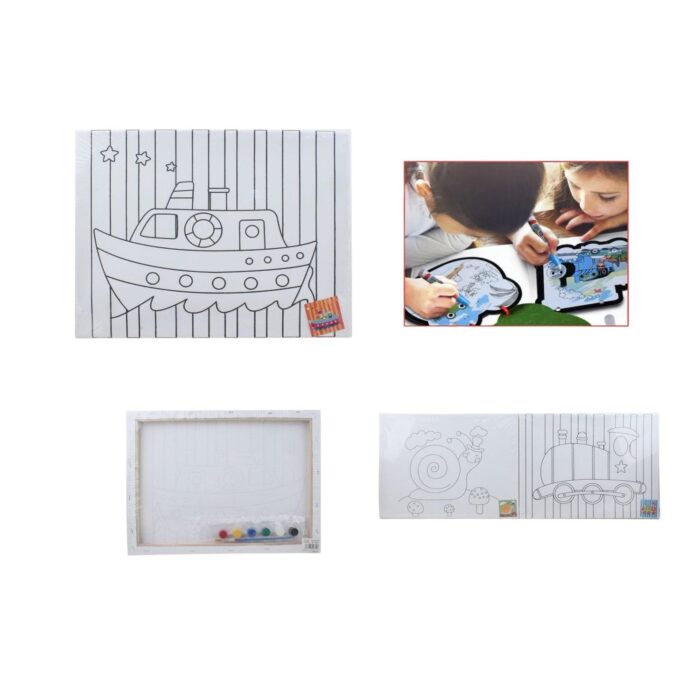 Marco De Lienzo Lineal + 6 Pinturas Combinadas + 1 Pincel 18*24 - Imagen 1