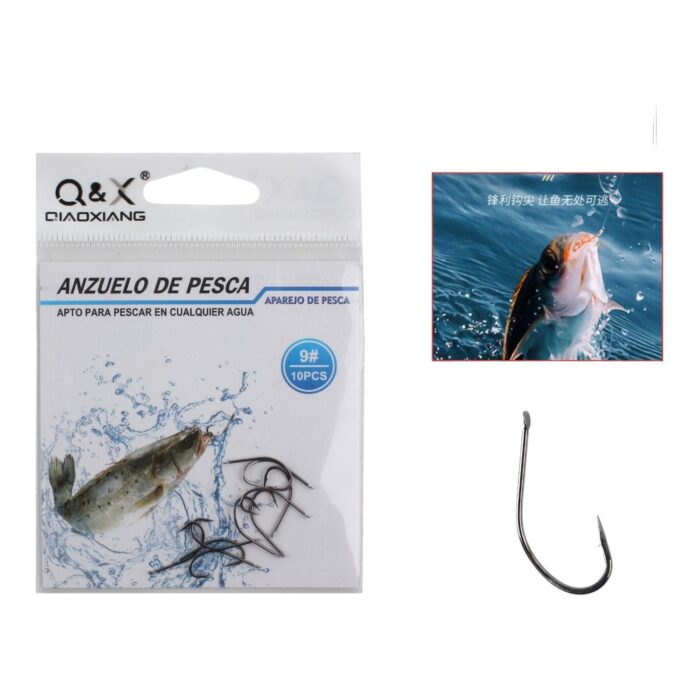 Anzuelo De Pesca De Mar Maruyo Plano 9# 10Pc (N¨ªquel Negro) - Imagen 1