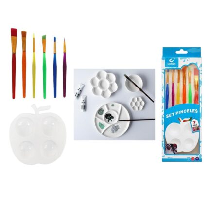Juego De Pinceles Y Paletas De Colores.