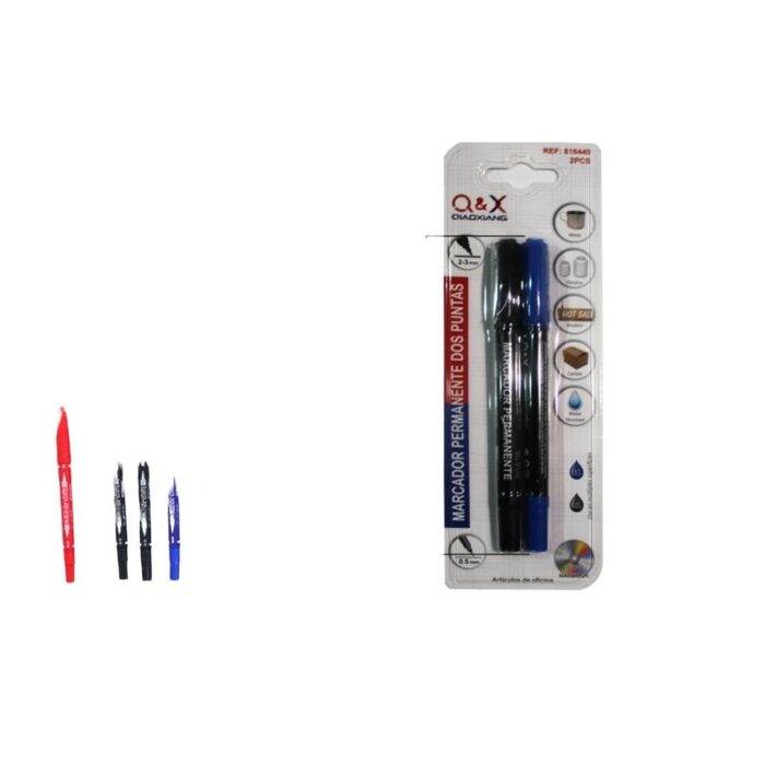 62333271 Par De Marcadores Permanente Dos Puntas - Imagen 1