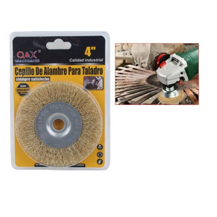 Cepillo De Alambre Curvo Plano Con Orificio De 4Pulgada M13 - Imagen 1