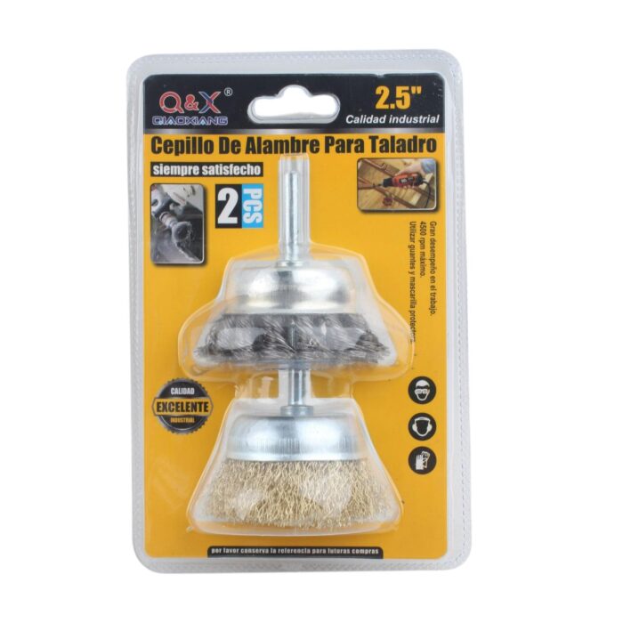 Cabezales de esmeril tipo tazón con alambre curvo y retorcido 2 piezas 2.5" - Imagen 2