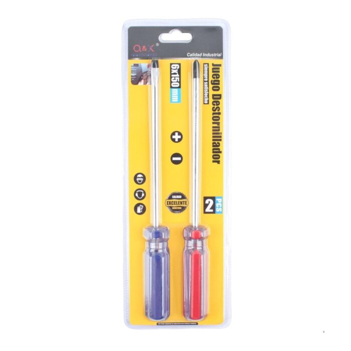 2 Destornilladores Con Mango De Cristal ¡°+-¡± 6*150 - Imagen 1