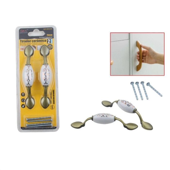 60363880 Mango De Cerámica De Estilo Europeo De 76 Mm, Color Antiguo Verde - Imagen 1