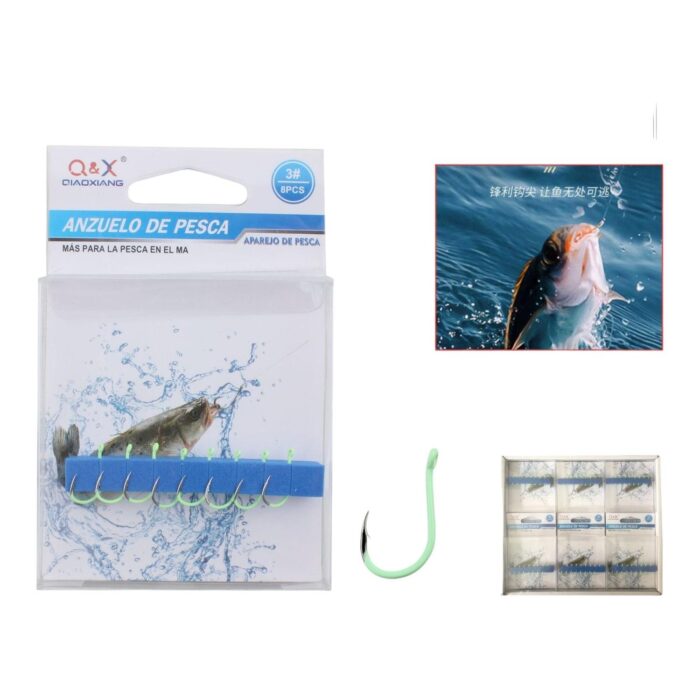 Gancho Y Bucle Luminoso Qianyou 3# 8Pz - Imagen 1