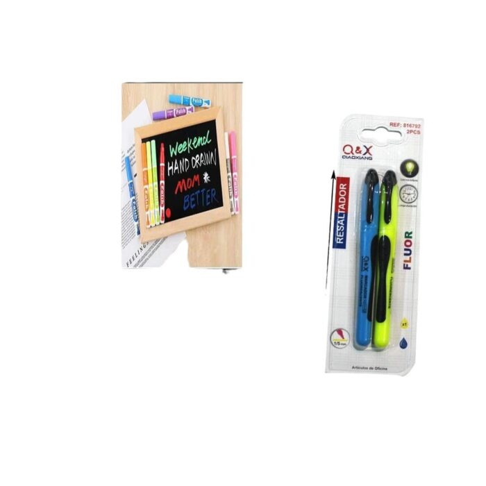 62338523 Par Destacadores Azul Y Amarillo - Imagen 1