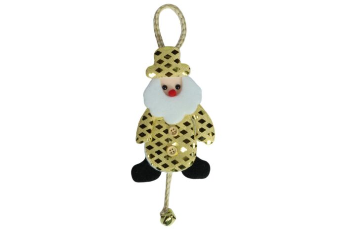 62955887 Adorno Navideño Pascuero Y Muñeco De Nieve Dorado - Imagen 2