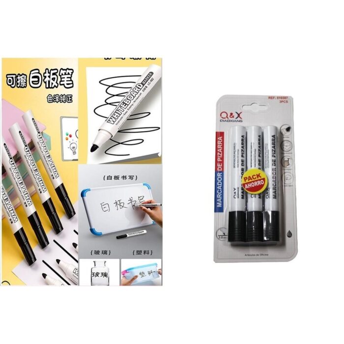 Pack 3 Marcadores Pizarra Negro 3,0Mm - Imagen 1