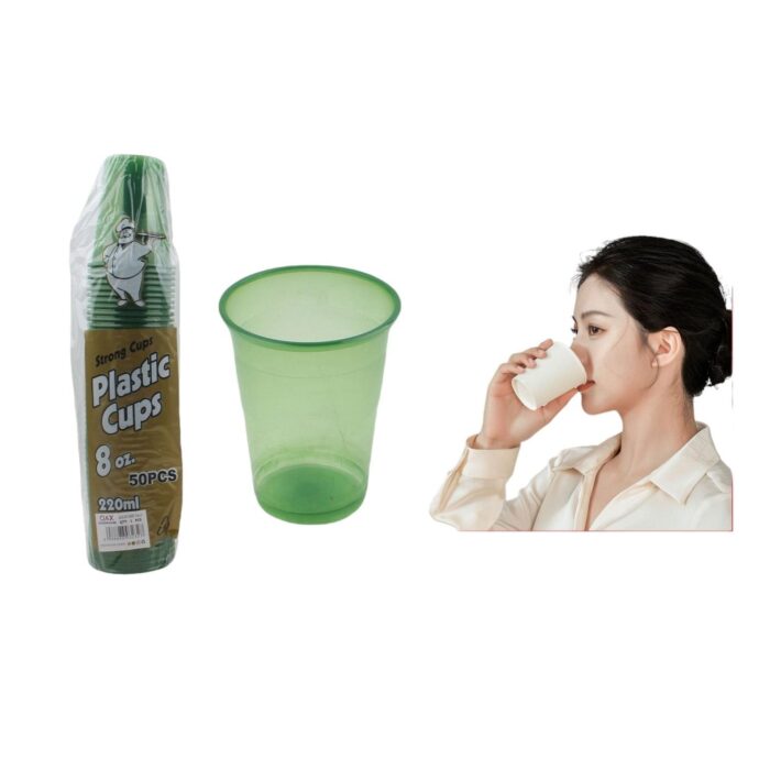 62351323 80Z Vaso Verde 220Ml 50Pzs - Imagen 1