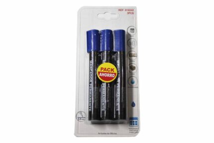 Pack 3 marcadores permanentes color azul