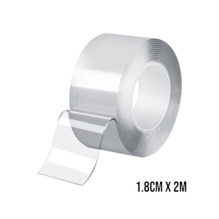 Cinta adhesiva acrílica transparente 1.8cm x 2m (grosor 1mm)