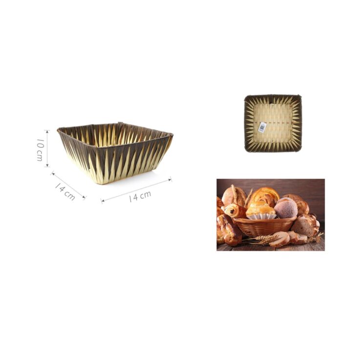 Cesta de mimbre para pan 14 x 14 x 10 cm - Imagen 2