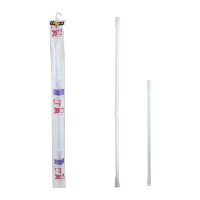 Barra de cortina de bano de hierro blanca 110-200 (bolsa OPP) - Imagen 1