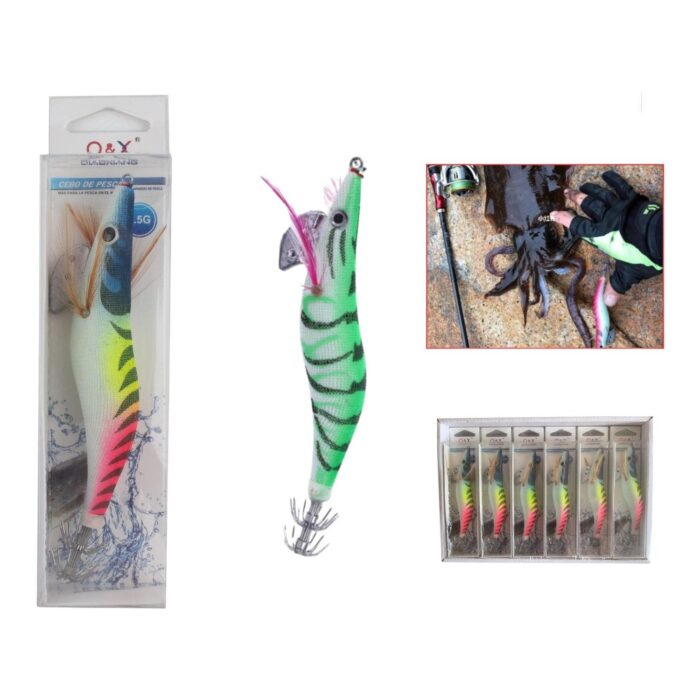 62353179 Cebo Falso Camarones De Madera (Verde Luminoso) 3.5G - Imagen 1