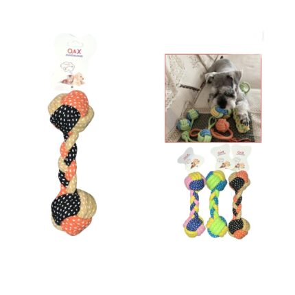 A3638-Juguete De Cuerda De Hilo Para Mascotas Con Pelota Con Mancuernas