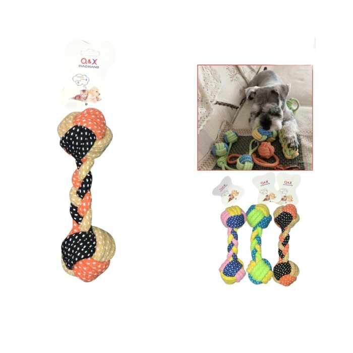 60362591 A3638-Juguete De Cuerda De Hilo Para Mascotas Con Pelota Con Mancuernas - Imagen 1