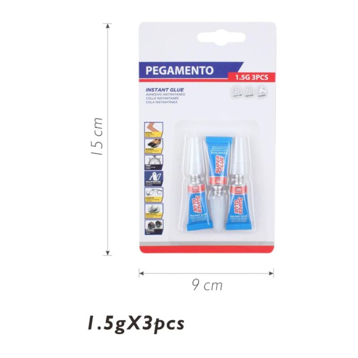 62343006 Pegamento 502 en tubo de aluminio 1.5g (3 piezas) - Imagen 1