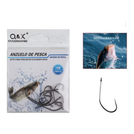 Anzuelo De Pesca Maruyo Ring 16# 8Pcs (Niquel Negro)