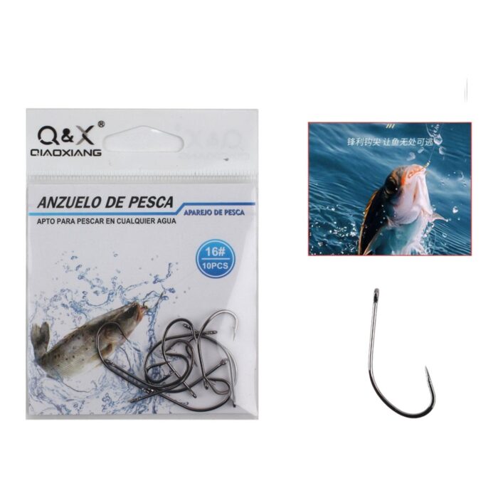 60370173 Anzuelo De Pesca Maruyo Ring 16# 8Pcs (Niquel Negro) - Imagen 1