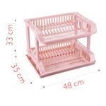 Escurridor de platos de doble capa - 48cm x 33cm x 15cm - Imagen 11