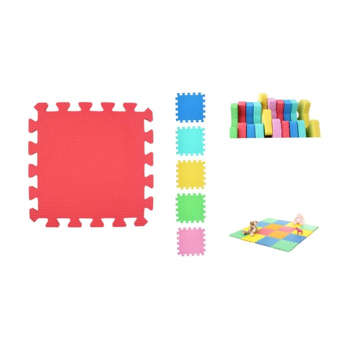 Alfombra De Espuma 30X30X1,0Cm Patrón De Cruz Liso 10 Piezas - Imagen 1