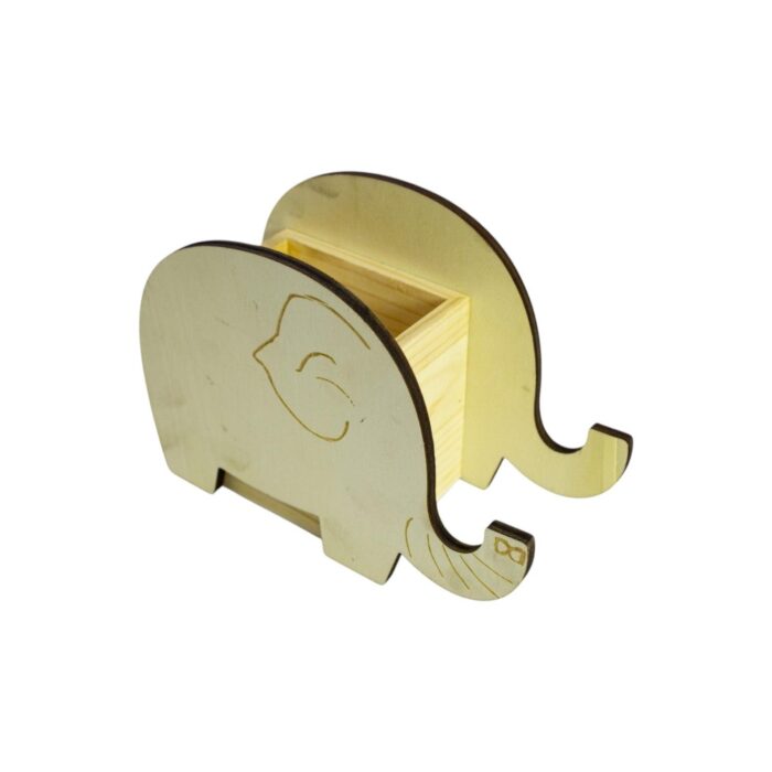 340cbbfc-7fec-4b63-ab40-8ce5cc1d4056.jpg Portalápices de madera en forma de elefante 14x6.2x10cm - Imagen 2