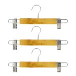 Colgadores de madera para Pantalones con Clips Metálicos Ajustables - 28 cm 3 uni