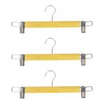 Set colgador de Madera para Pantalones con Clips Metálicos - 33cm / 3 uni
