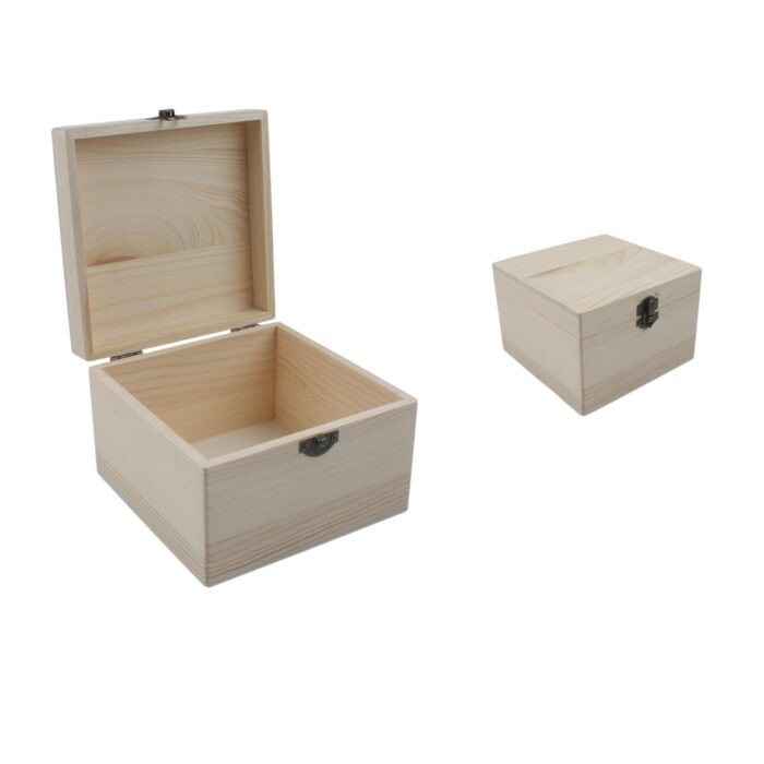 Caja de madera cuadrada 15x15x10cm - Imagen 1