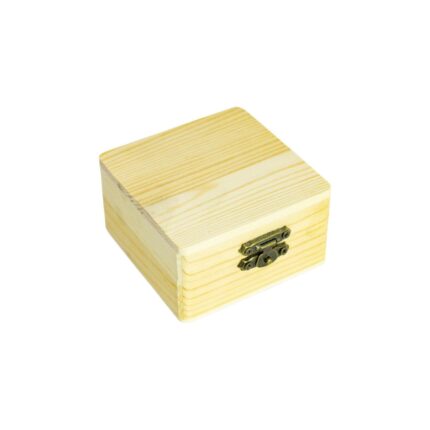 Caja de madera cuadrada pequeña 8x8x4.5cm